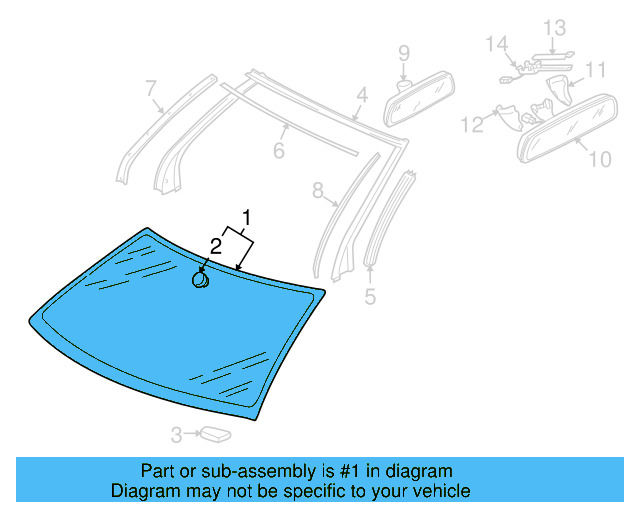 Windshield 1Q0-845-011-AD - View 3