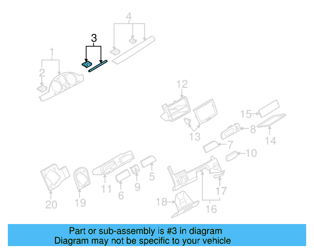 Trim Bar 3C0-858-336-N-3H5 - View 8