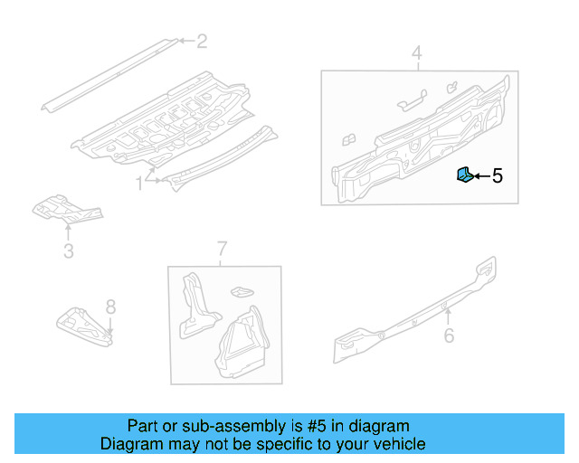 Rear Body Panel Bracket 1J0-813-743 - View 4