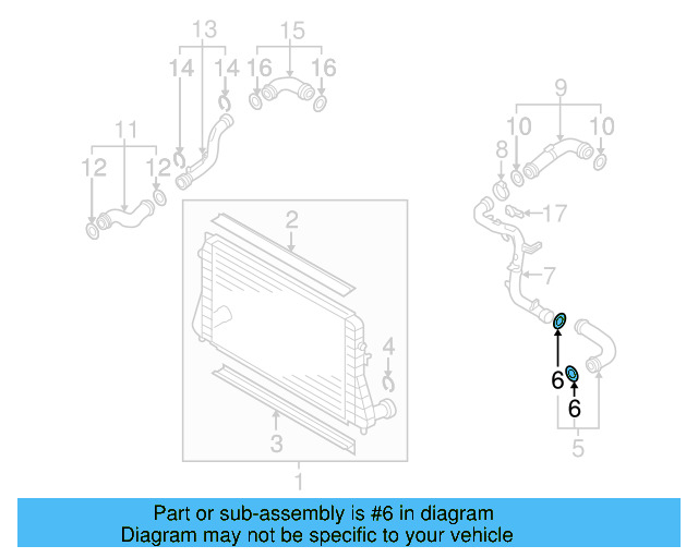 Connector Hose Upper Seal 3C0-145-117 - View 6