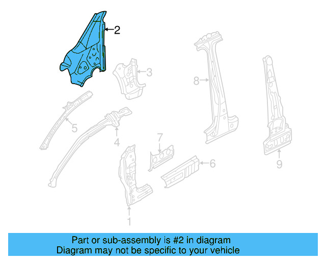 Inner Hinge Pillar 1K6-802-126-A - View 4