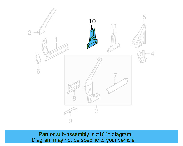 Inner Lock Pillar 1Q0-809-223-A - View 3