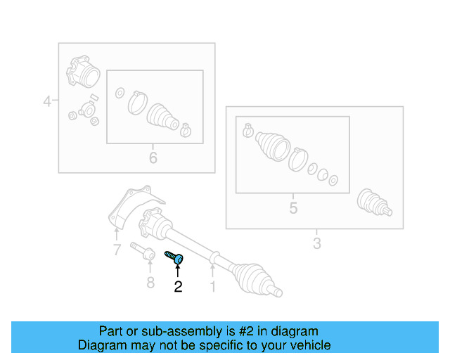 Axle Assembly Bolt N-909-910-02 - View 3