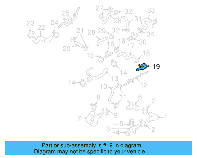 Cooling System Bypass Line Adapter 1J0-121-087-B - View 16