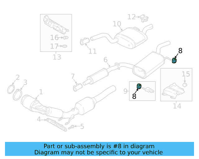 Muffler & Pipe Retainer Ring 1K0-253-147 - View 12