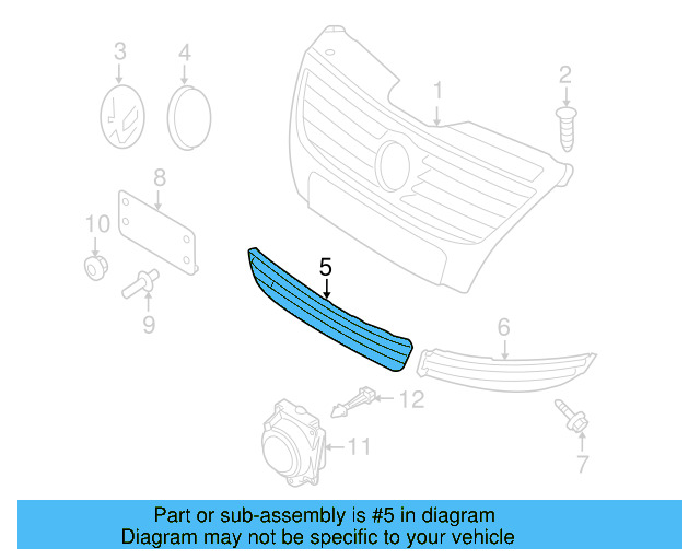 Lower Grille 3C8-853-677-9B9 - View 7
