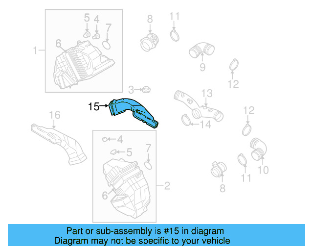 Intake Duct 3D0-129-617-AG - View 2