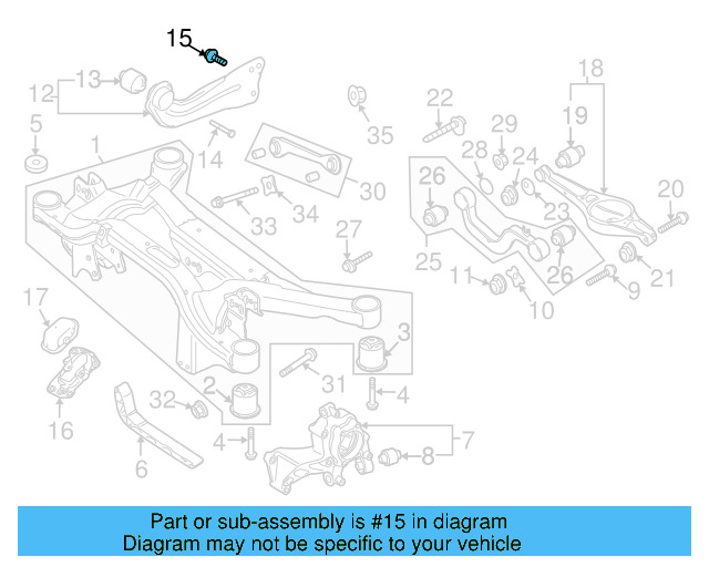 Trailing Arm Mount Bolt N-106-284-01 - View 11