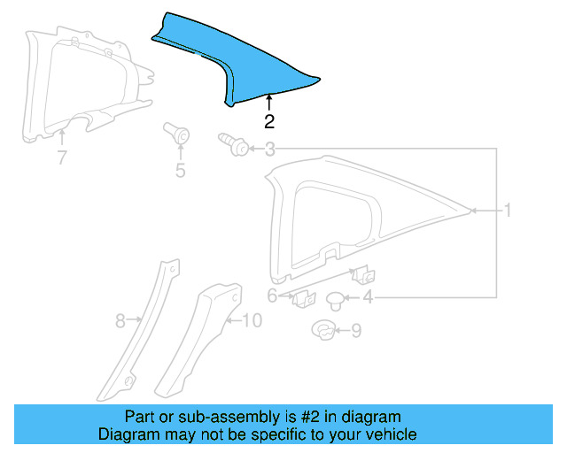 Upper Quarter Trim 3B5-868-582-H-2PK - View 3