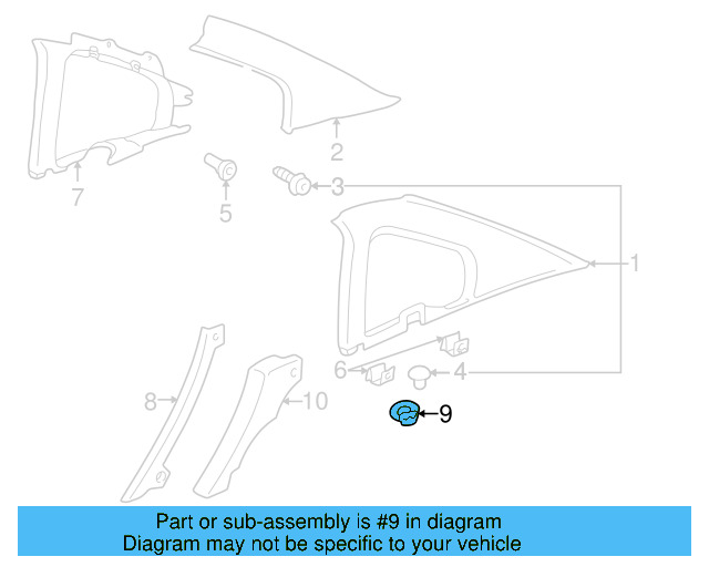 Upper Quarter Trim Clamp 333-867-299 - View 17