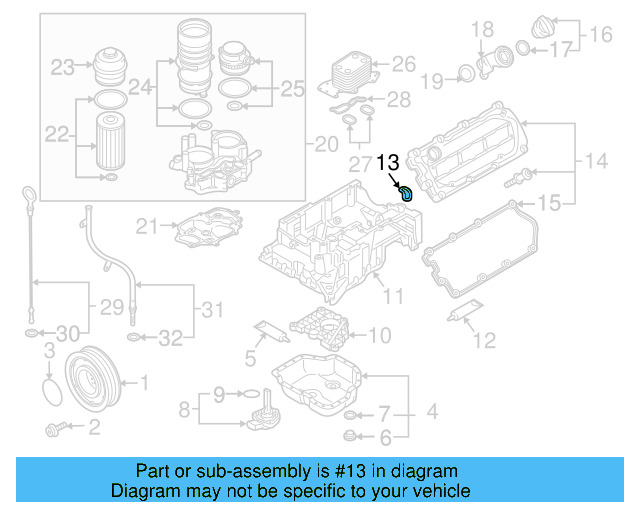 Upper Oil Pan Gasket 059-103-609-L
