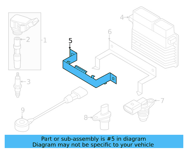 Engine Control Module (ECM) Bracket 5C0-907-500-A - View 11