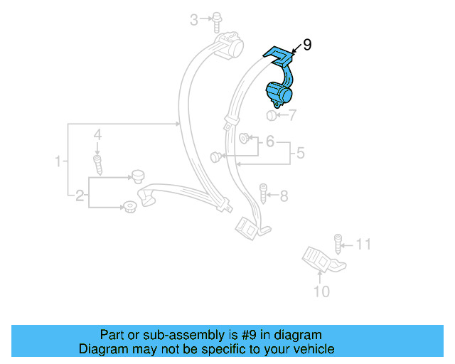 Seat Belt Guide 1K0-857-781-B-3U6 - View 9