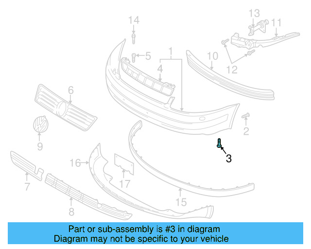 Bumper Cover Pin 8D0-805-121-B - View 20