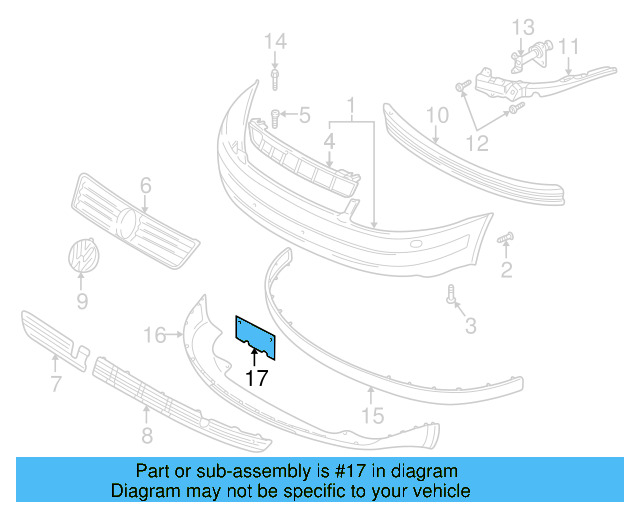 License Bracket 3B0-807-287-B41 - View 3