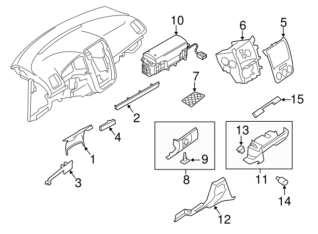 Glove Box Frame Bumper 3C0-857-145 - View 10
