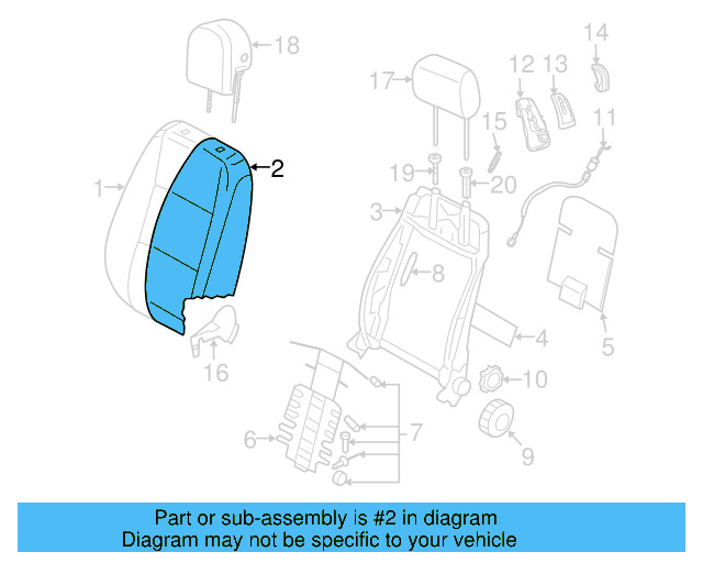Seat Back Pad 1K3-881-775-CH