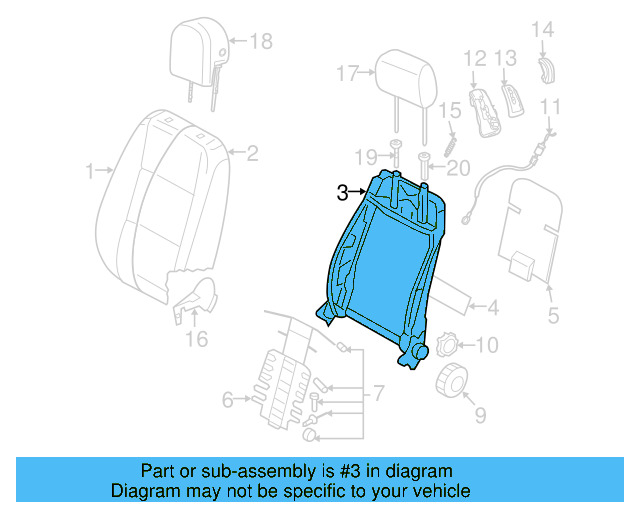 Seat Back Frame 1K3-881-515-L