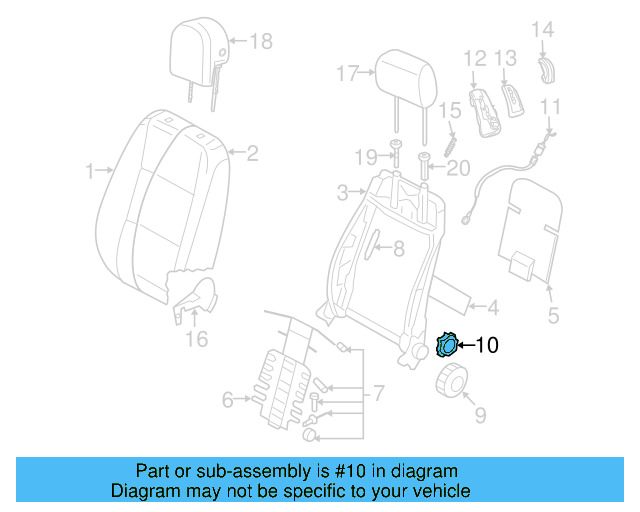 Recline Knob 1J0-881-671-H-3U6 - View 23