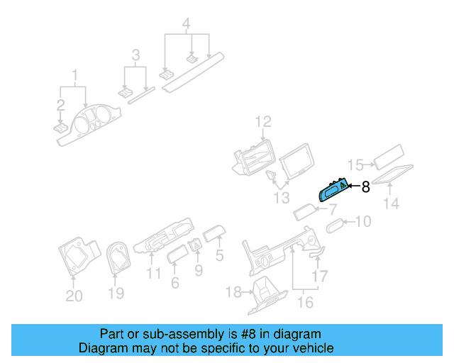Trim Bezel 3C1-858-079-G-20V - View 7