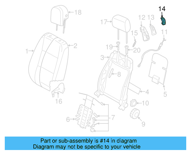 Recline Knob 1J0-881-671-H-31X - View 19