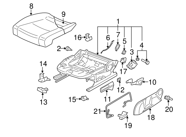 Adjust Handle Retainer Clip 1K0-881-449 - View 2