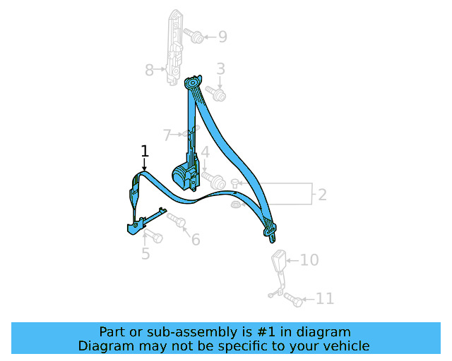 Seat Belt Assembly 561-857-706-H-RAA