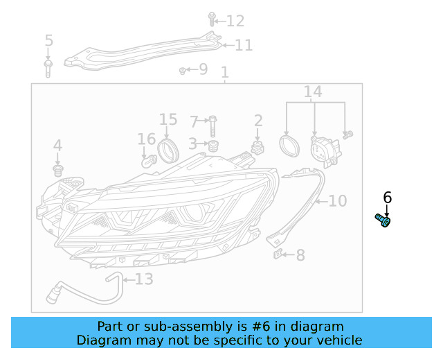 Headlamp Assembly Bolt WHT-007-527 - View 11