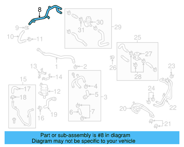 Water Inlet Tube 7P0-121-065-AK - View 10