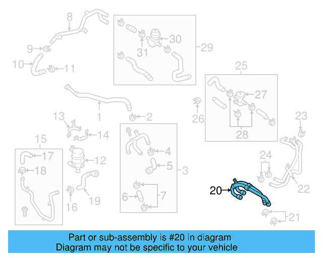 Water Hose Assembly 7P0-122-073-A - View 7