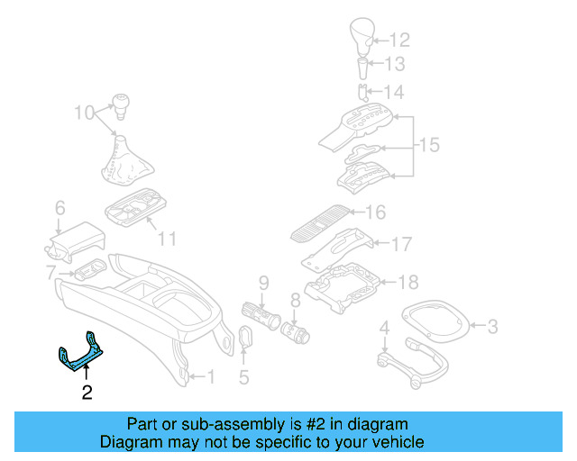 Front Console Bracket 8D0-863-531-A - View 5