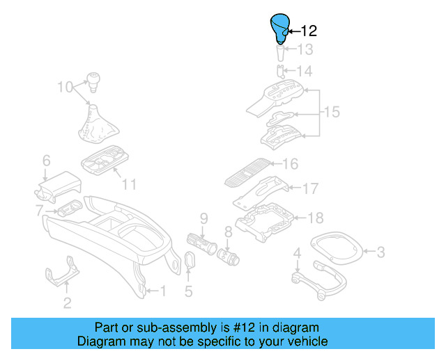 Shift Knob 3B1-713-139-L-2WE - View 3