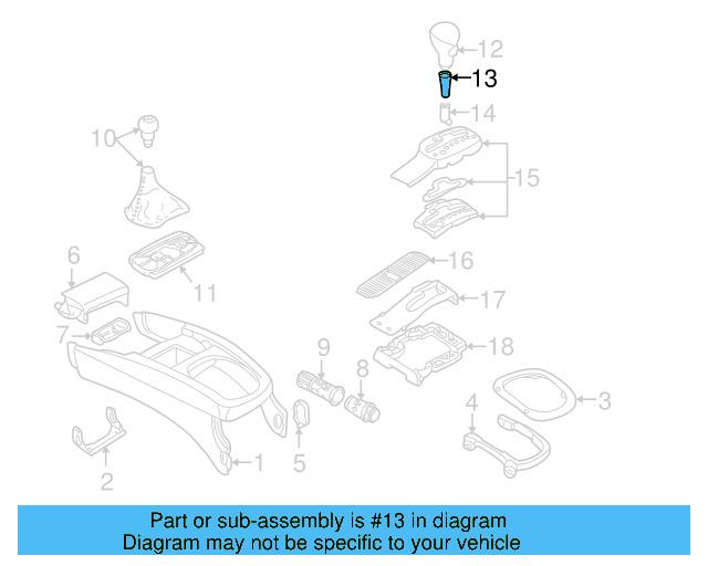 Shift Knob Sleeve 3B0-713-169-2ZZ - View 11