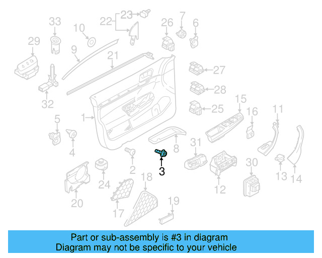Door Trim Panel Bolt N-103-346-05 - View 3