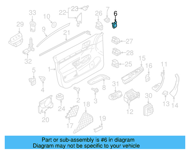 Door Trim Panel Retainer 6Q0-868-297 - View 15