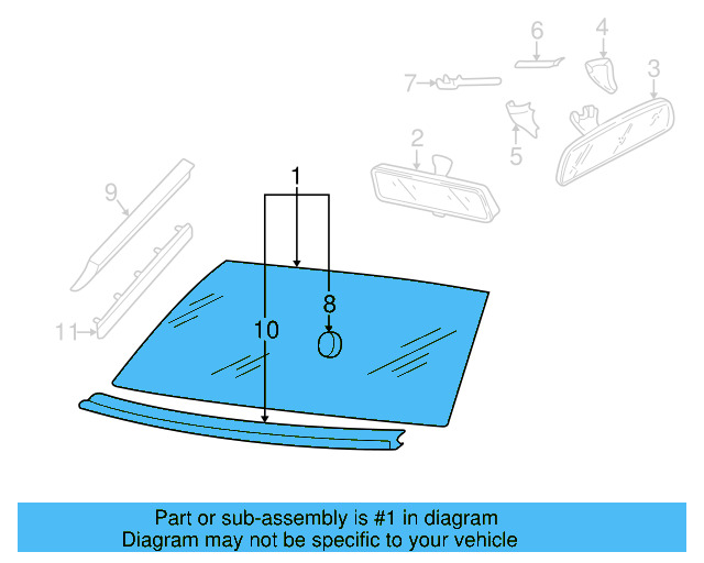 Windshield 3B0-845-011-T - View 8