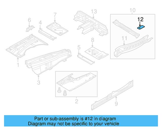 Floor Pan Bracket 7P0-803-331 - View 6