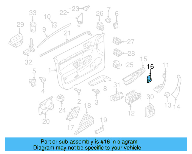 Door Switch Trim Panel Clip 1K0-867-190 - View 12