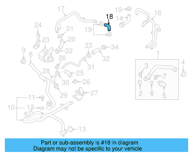 Water Hose 059-121-511-H - View 9