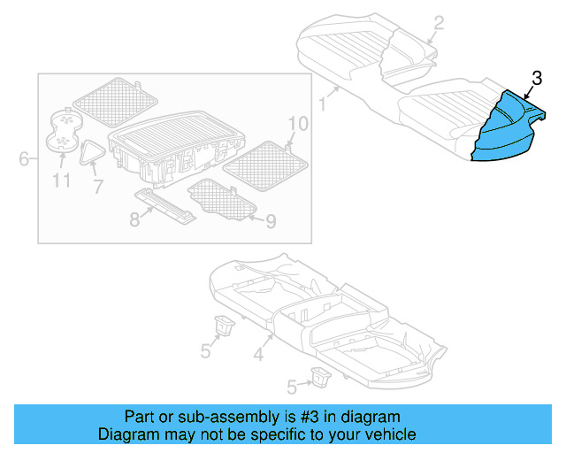 Seat Cushion Pad 3C8-885-375-A - View 3