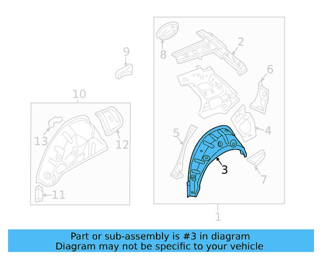 Outer Wheelhouse 5G6-809-411 - View 3