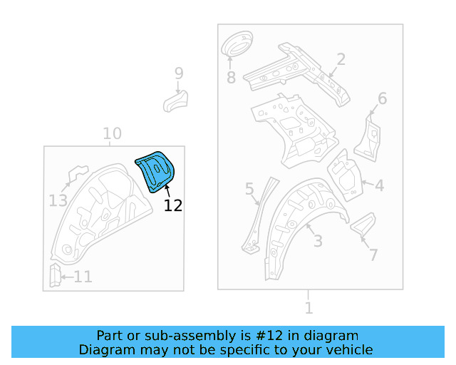 Inner Wheelhouse Mount 5Q0-802-192 - View 8