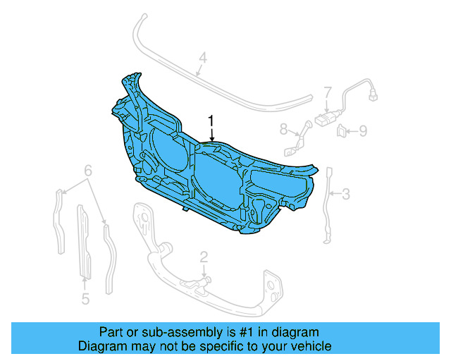 Radiator Support 3B0-805-594-BL - View 7