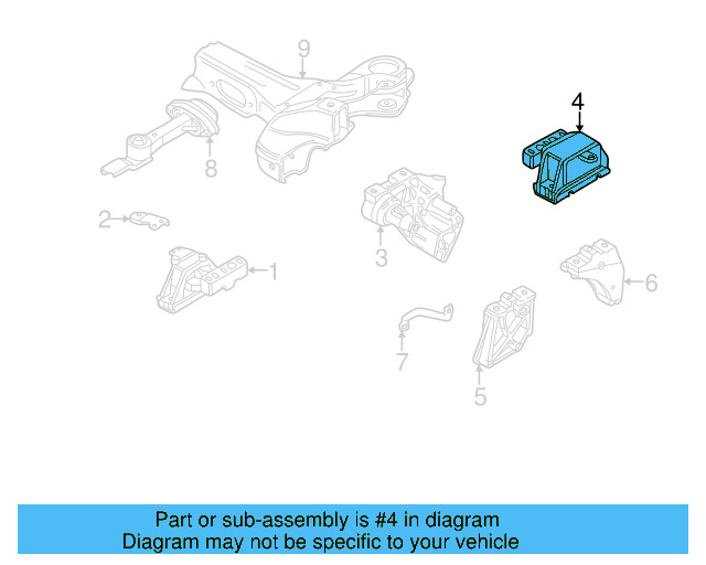 Rear Support 1J0-199-851-N - View 5