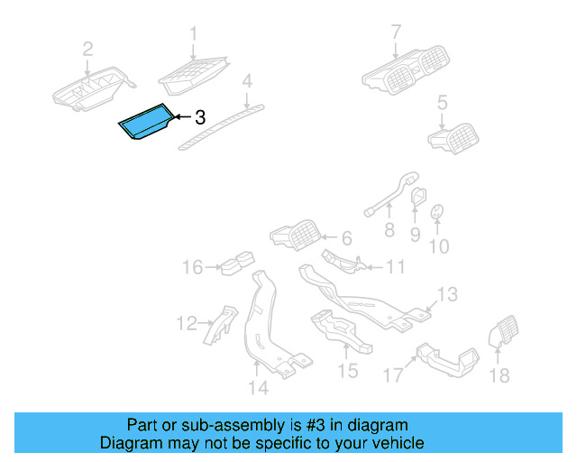 Instrument Panel Air Duct 1KM-819-806