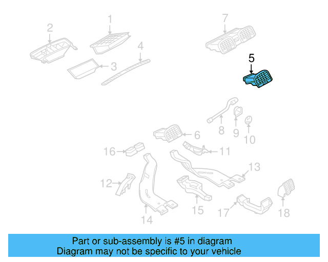 Dashboard Air Vent 5K0-819-704-K-VAL - View 13