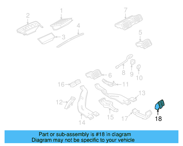 Air Outlet 1K0-819-203-A-9B9 - View 13