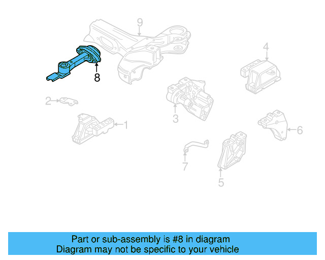 Rear Support 1J0-199-851-N - View 4
