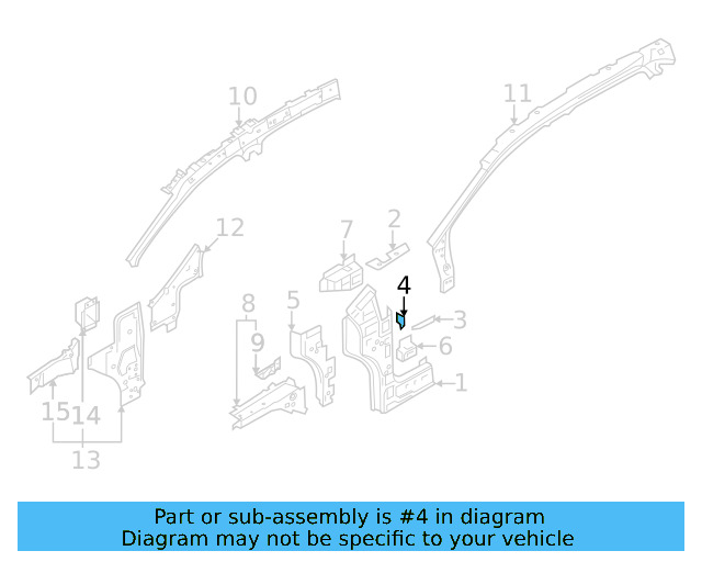 Outer Hinge Pillar Center Support 11A-809-065 - View 3
