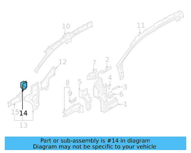 Inner Hinge Pillar Reinforced Plate 11A-802-552 - View 3